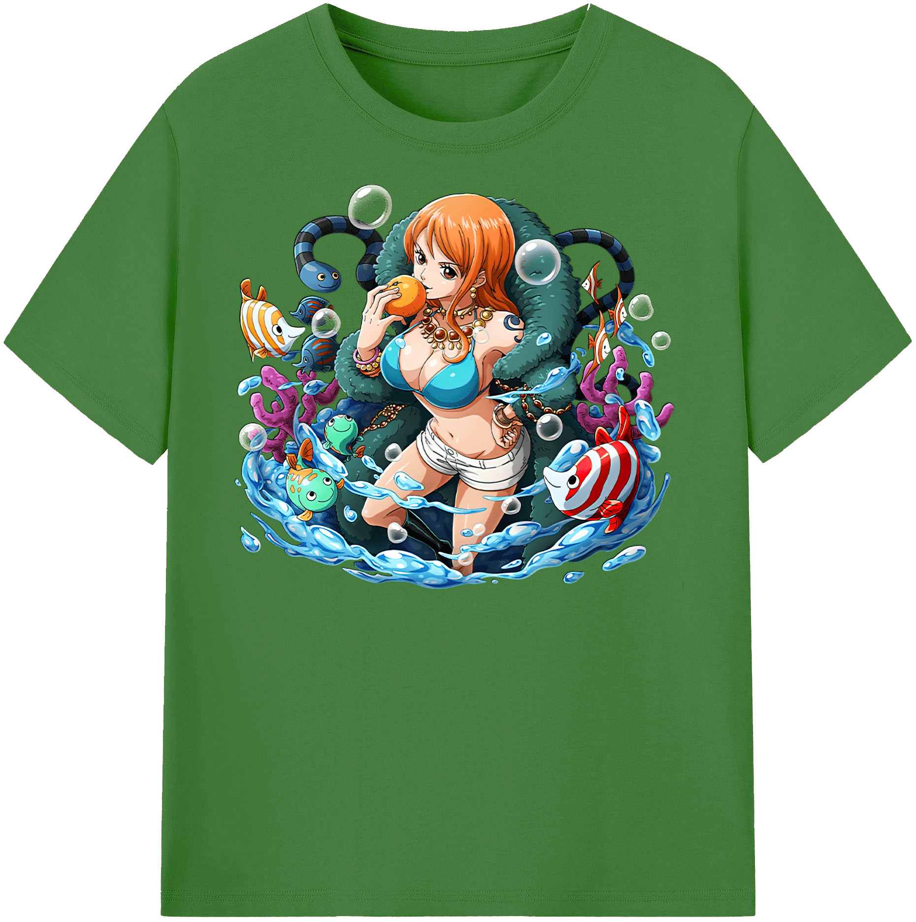 （画像用） ワンピース ナミ ONE PIECE Nami レディースカジュアルプリントTシャツ（綿100％）